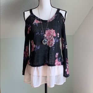 Floral Cold Shoulder Top